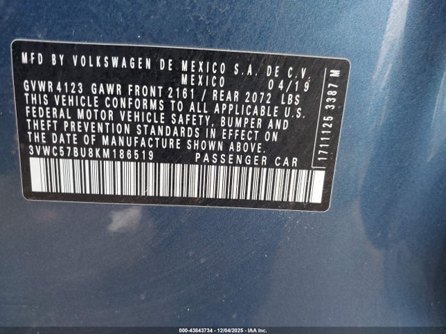 2019 VOLKSWAGEN JETTA 3VWC57BU8KM186519 Photo 8