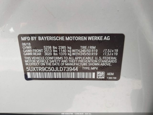 2018 BMW X3 5UXTR9C50JLD73944 Photo 8