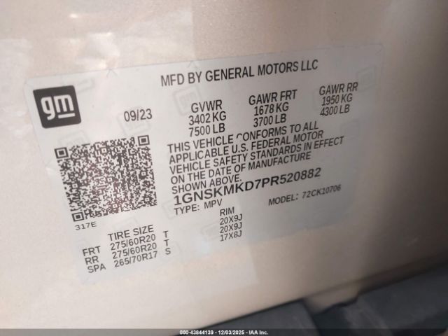 2023 CHEVROLET TAHOE 1GNSKMKD7PR520882 Photo 8