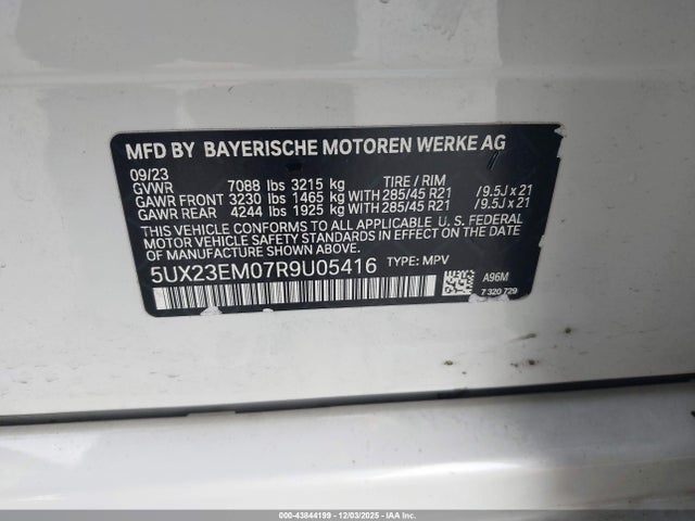 2024 BMW X7 5UX23EM07R9U05416 Photo 8