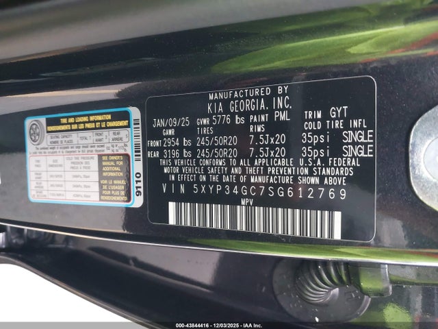 5XYP34GC7SG612769 KIA Telluride Ex