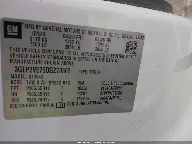 2013 GMC SIERRA 1500 3GTP2VE76DG270363 Photo 8