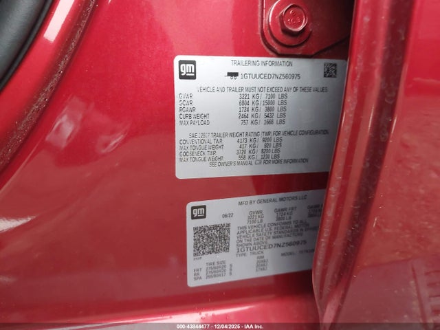 GMC Sierra 1500 4wd Short Box Elevation 2022 1GTUUCED7NZ560975 Image 9