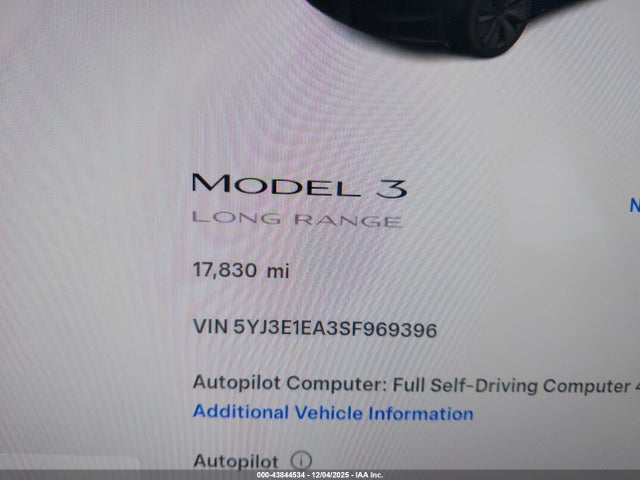 2025 TESLA MODEL 3 5YJ3E1EA3SF969396 Photo 6