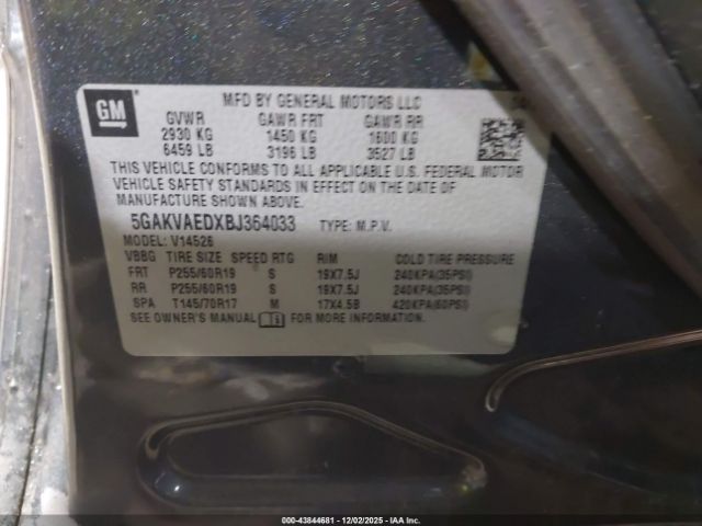 2011 BUICK ENCLAVE 5GAKVAEDXBJ364033 Photo 8