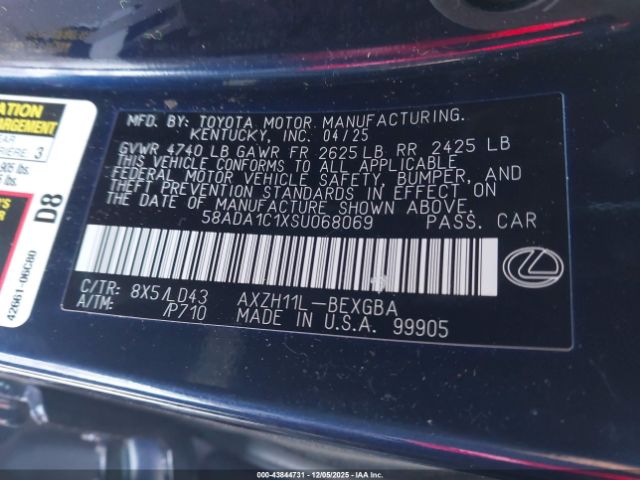 2025 LEXUS ES 300H 58ADA1C1XSU068069 Photo 8