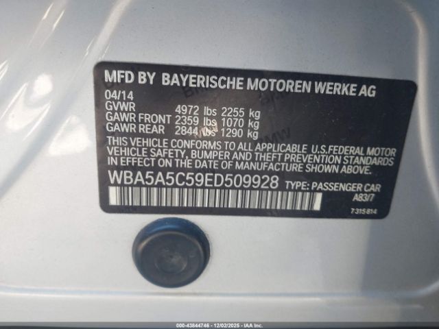 2014 BMW 528I WBA5A5C59ED509928 Photo 8