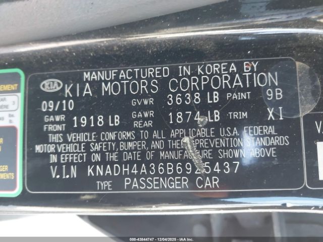 2011 KIA RIO KNADH4A36B6925437 Photo 8