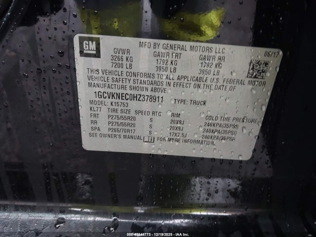 1GCVKNEC0HZ378911 Chevrolet Silverado 1500 Wt