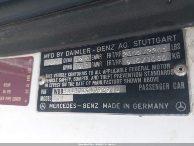 1989 MERCEDES-BENZ 560 WDBBA48DXKA092914 Photo 8