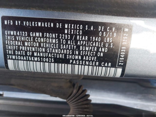3VW5DAAT5KM510625 Volkswagen Beetle 2.0t Final Edition Se/2.0t Final Edition Sel/2.0t S/2.0t Se