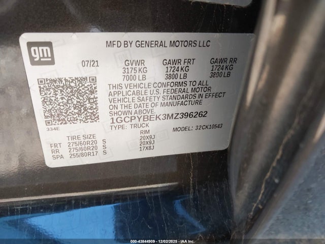 1GCPYBEK3MZ396262 Chevrolet Silverado 1500 4wd Short Bed Custom