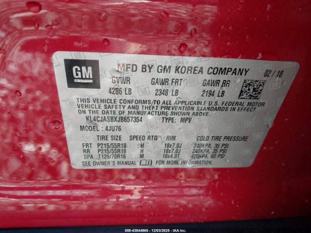 2018 BUICK ENCORE KL4CJASBXJB657354 Photo 8