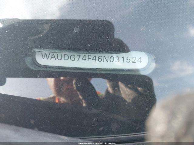 2006 AUDI A6 WAUDG74F46N031524 Photo 8