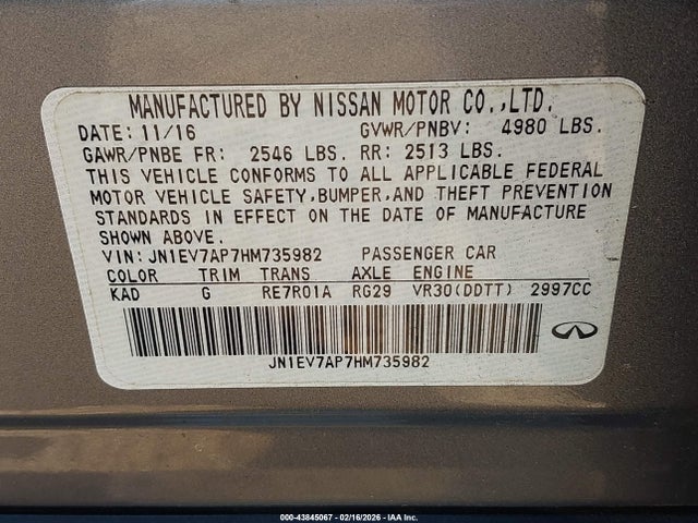 2017 INFINITI Q50 JN1EV7AP7HM735982 Photo 8