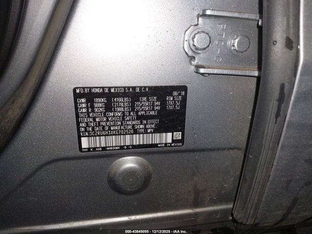 Honda HR-V LX 2019 3CZRU6H3XKG702526 Image 9