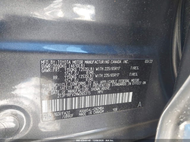 Toyota Rav4 Xle 2022 2T3P1RFV2NW265315 Image 9