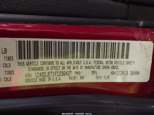 2015 DODGE DURANGO 1C4SDJET1FC236427 Photo 8