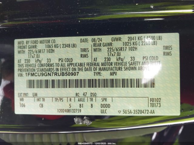 2024 FORD ESCAPE 1FMCU9GN7RUB50907 Photo 8