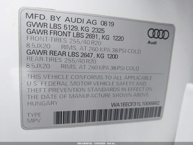 2020 AUDI Q3 WA1EECF31L1006862 Photo 8