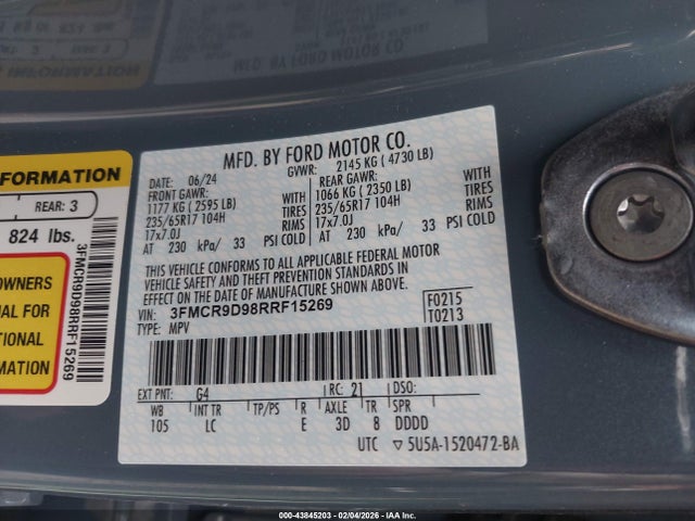 2024 FORD BRONCO SPORT 3FMCR9D98RRF15269 Photo 8