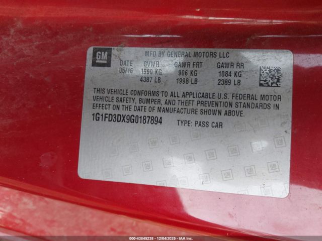 2016 CHEVROLET CAMARO 1G1FD3DX9G0187894 Photo 8