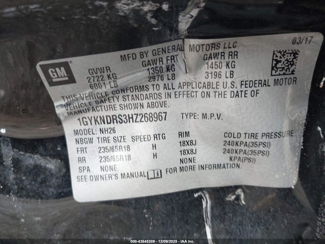 2017 CADILLAC XT5 1GYKNDRS3HZ268967 Photo 8