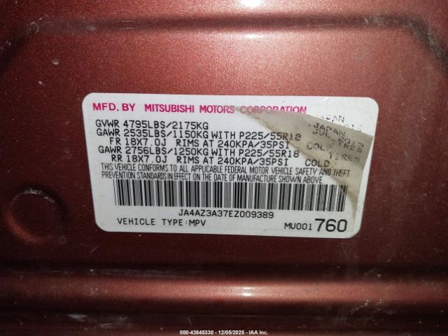 2014 MITSUBISHI OUTLANDER JA4AZ3A37EZ009389 Photo 8