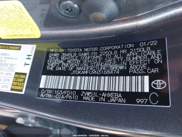 2022 TOYOTA PRIUS JTDKAMFU9N3168474 Photo 8