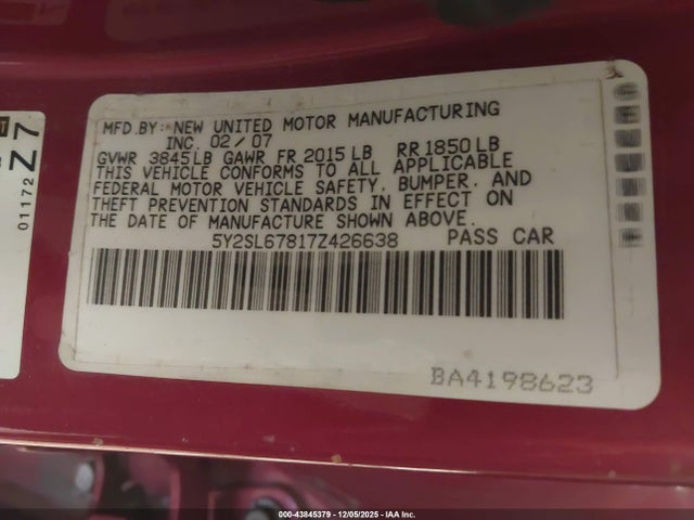 2007 PONTIAC VIBE 5Y2SL67817Z426638 Photo 8