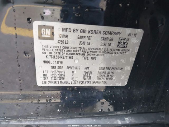 2019 CHEVROLET TRAX KL7CJLSB4KB741864 Photo 8