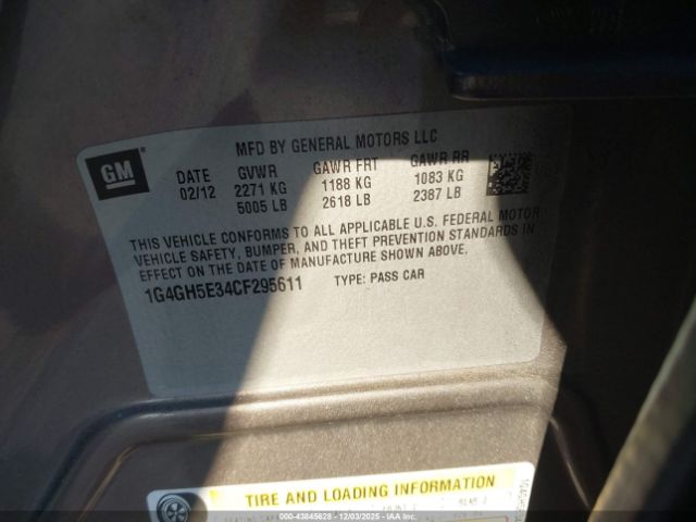 2012 BUICK LACROSSE 1G4GH5E34CF295611 Photo 8