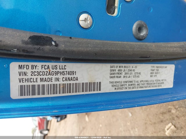 2023 DODGE CHALLENGER 2C3CDZAG9PH574091 Photo 8