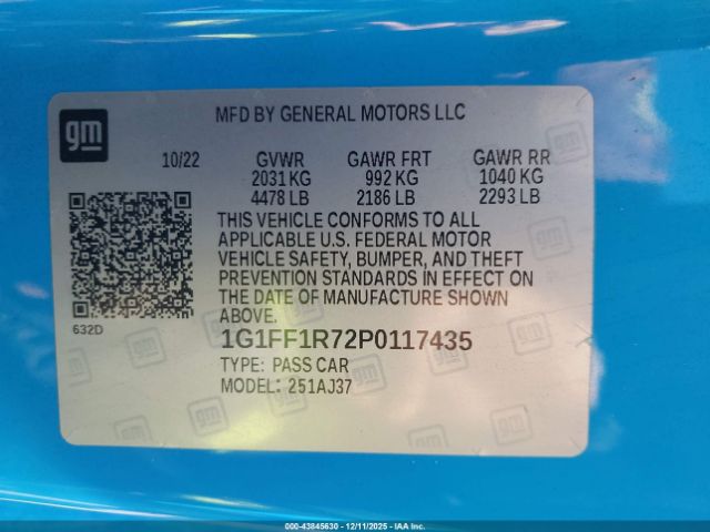 2023 CHEVROLET CAMARO 1G1FF1R72P0117435 Photo 8