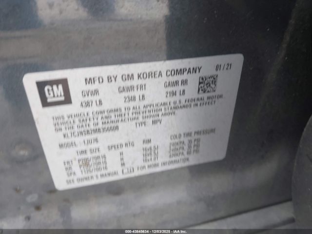 2021 CHEVROLET TRAX KL7CJNSB2MB356608 Photo 8