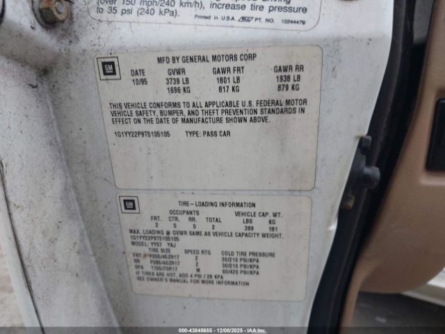 1996 CHEVROLET CORVETTE 1G1YY22P9T5105105 Photo 8