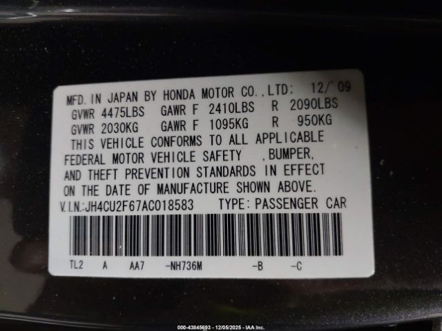 2010 ACURA TSX JH4CU2F67AC018583 Photo 8