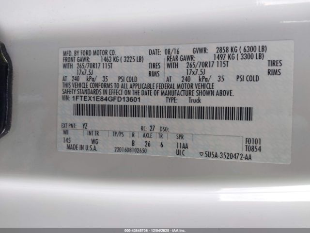 2016 FORD F-150 1FTEX1E84GFD13601 Photo 8