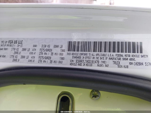 2016 RAM 1500 3C6RR7LT0GG181478 Photo 8