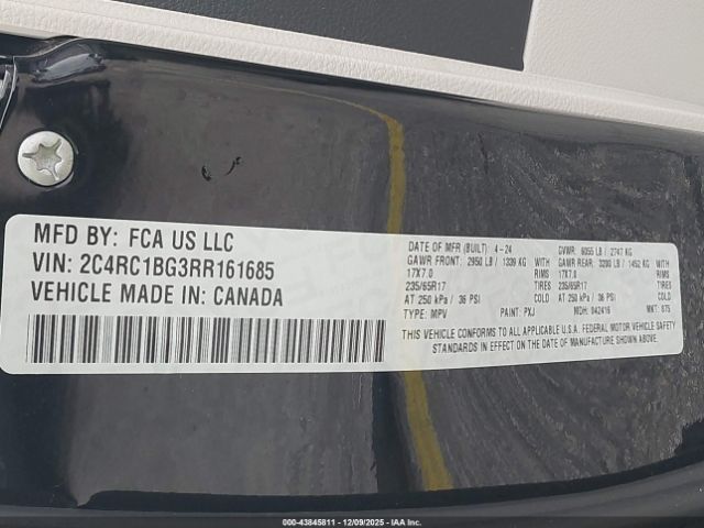 2024 CHRYSLER PACIFICA 2C4RC1BG3RR161685 Photo 8