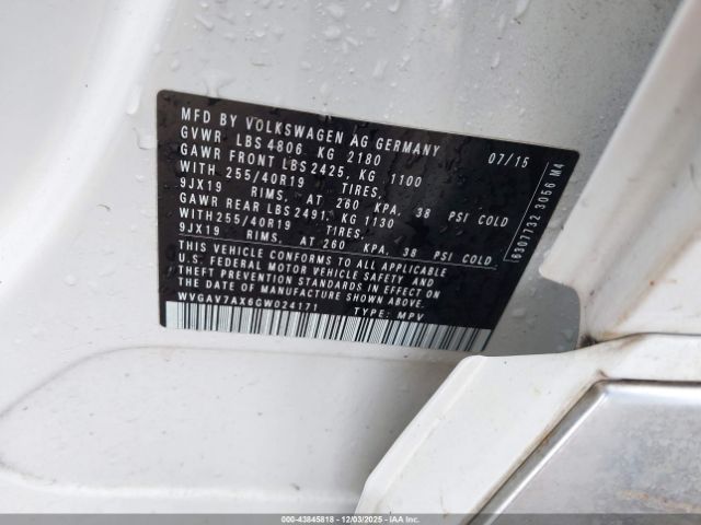 2016 VOLKSWAGEN TIGUAN WVGAV7AX6GW024171 Photo 8