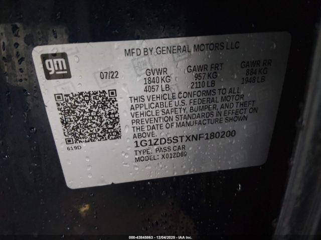 2022 CHEVROLET MALIBU 1G1ZD5STXNF180200 Photo 8