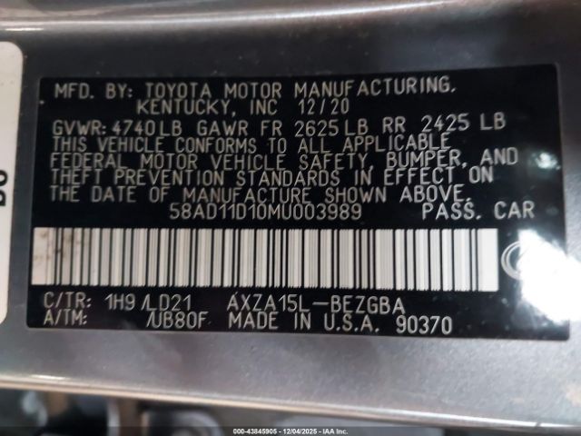2021 LEXUS ES 250 58AD11D10MU003989 Photo 8