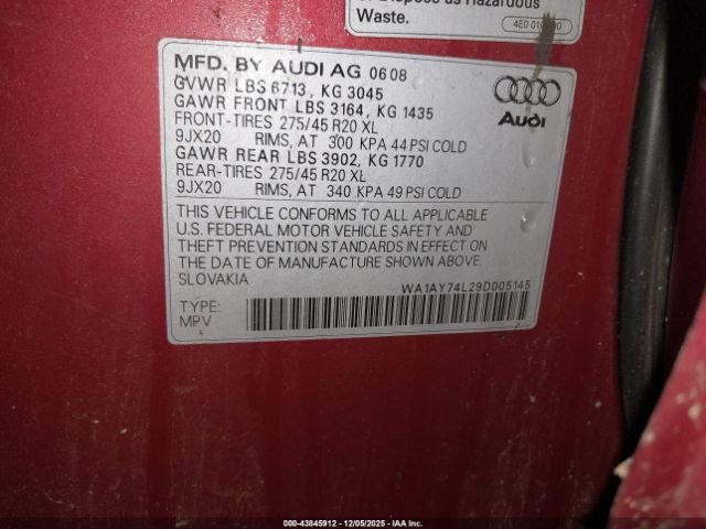 2009 AUDI Q7 WA1AY74L29D005145 Photo 8