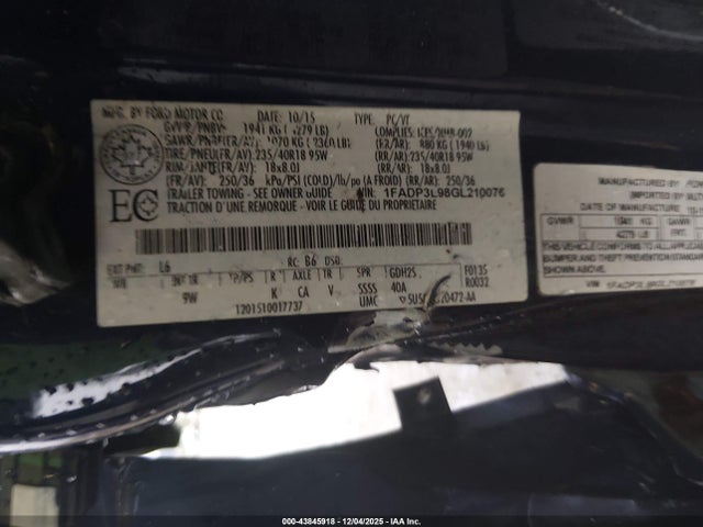 Ford FOCUS ST 2016 1FADP3L98GL210076 Image 9