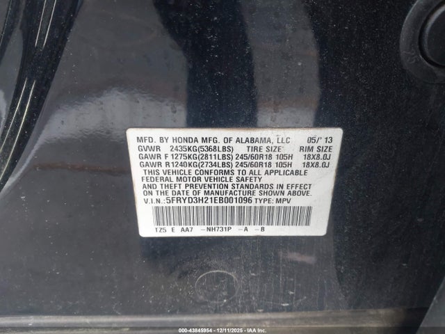 2014 Acura Mdx მანქანა იყიდება აუქციონზე, vin: 5FRYD3H21EB001096, აუქციონის ნომერი: 43845954