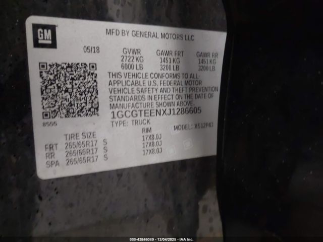 2018 CHEVROLET COLORADO 1GCGTEENXJ1286605 Photo 8