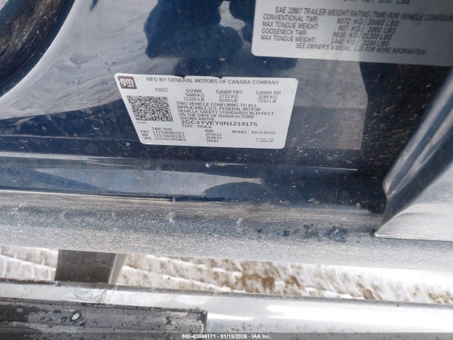 2GC4YVEY8N1219175 Chevrolet Silverado 3500hd 4wd Standard Bed High Country