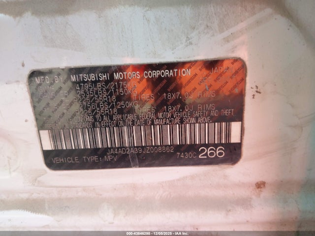 2018 MITSUBISHI OUTLANDER JA4AD2A39JZ008862 Photo 8