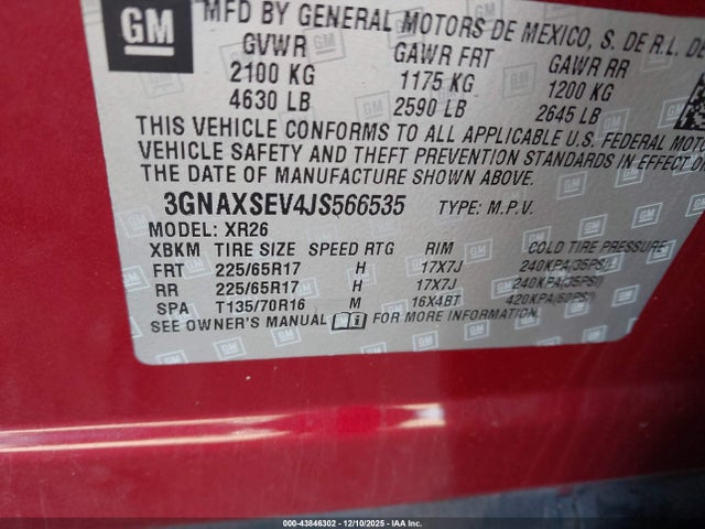 Chevrolet EQUINOX LT 2018 3GNAXSEV4JS566535 Image 9